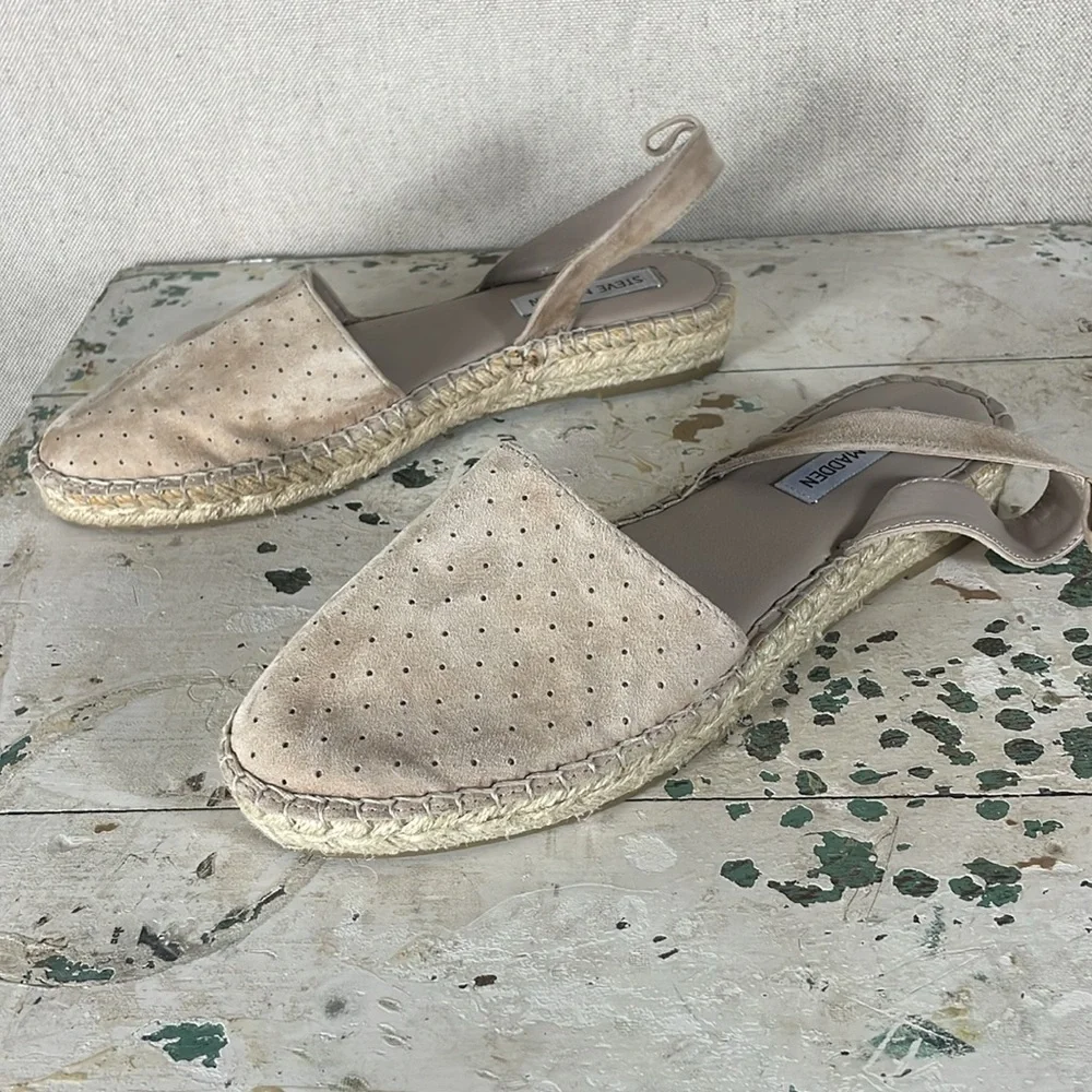 Steve Madden > Beige Sling Back Espadrille Sandals 9.5